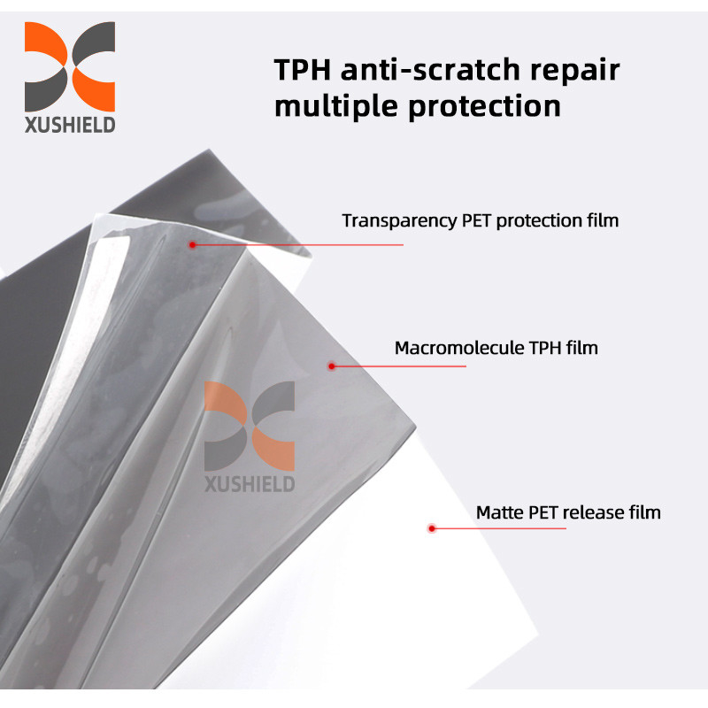 XUSHIELD کیفیت بالا TPH TPU چراغ جلو ماشین رنگ بر روی فیلم روشن سیاه دود سیاه دم روشن چراغ جلو رنگ بر روی فیلم