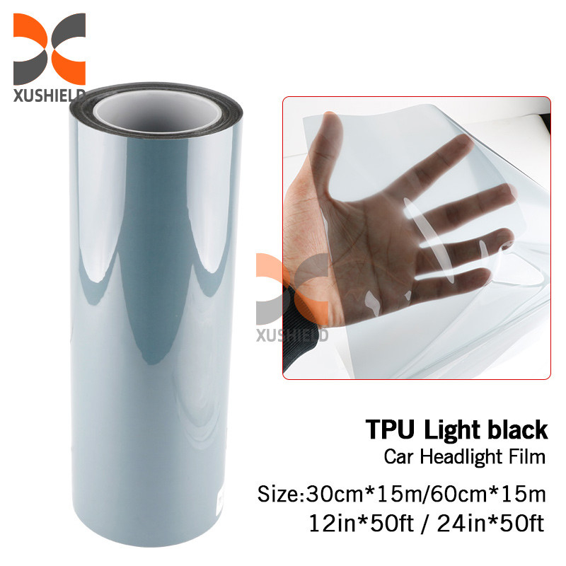 XUSHIELD کیفیت بالا TPH TPU چراغ جلو ماشین رنگ بر روی فیلم روشن سیاه دود سیاه دم روشن چراغ جلو رنگ بر روی فیلم
