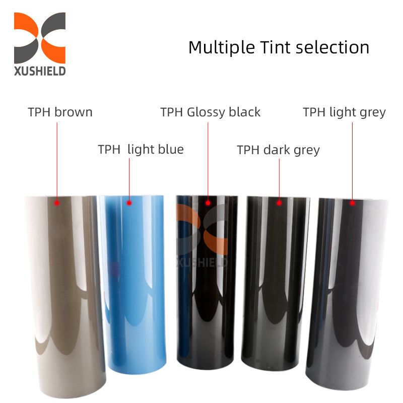 فیلمی TPU چراغ جلو خودرو Ppf سیاه تیره خاکستری روشن 0.3m*15m ضد خراش