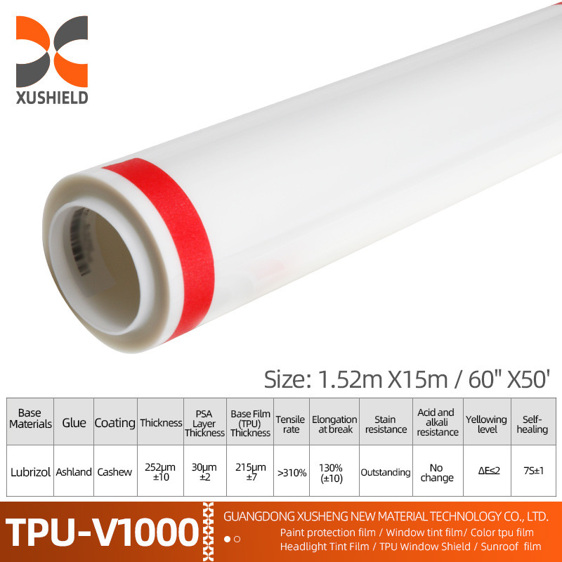 XUSHIELD تولید کننده عمده فروشی فیلمی شفاف خودرو خود چسبنده ضد خراش خود درمان کننده TPU PPF رنگ محافظ