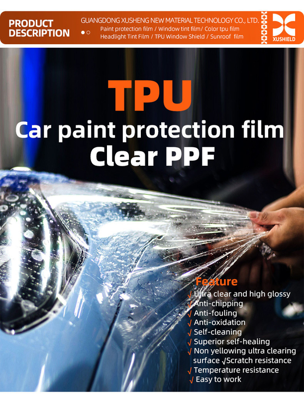 Tpu 1.52m * 15m شفاف Ppf رنگ حفاظت از فیلم برای ماشین Ppf فیلم