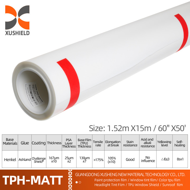 TPH 1.52 * 15M رول درخشان بالا شفاف شفاف چسبنده رنگ محافظ بدن خودرو Ppf فیلم Tph