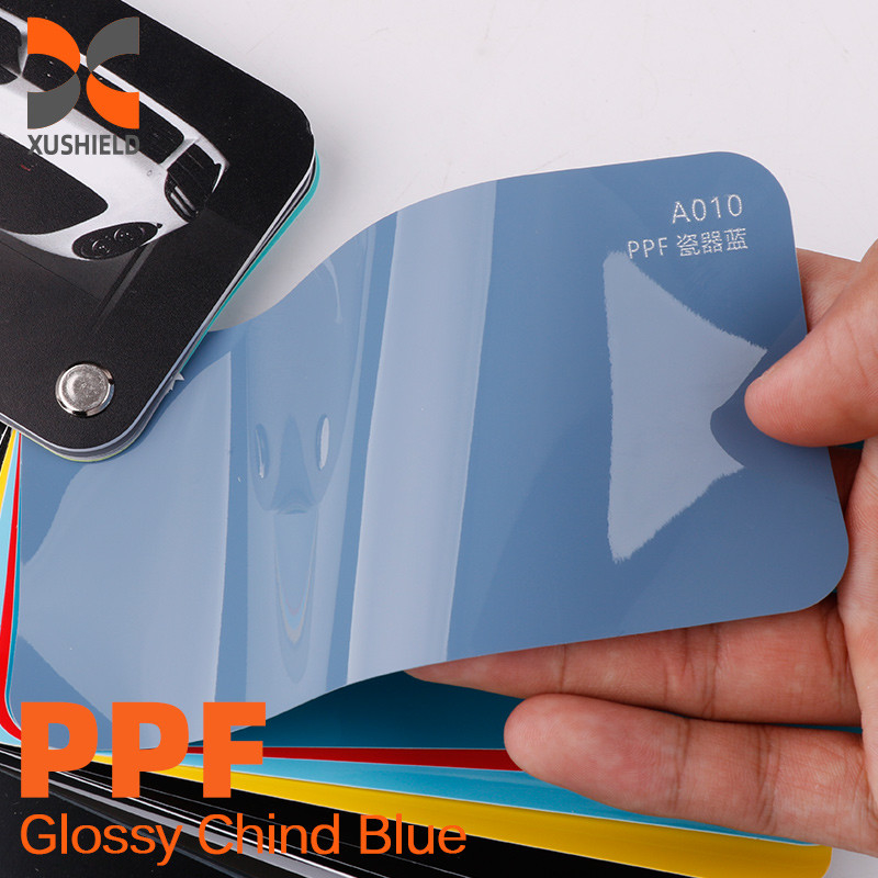 XUSHIELD Glossy Chind Blue قیمت کارخانه Gloss بالا خود درمانی ضد زرد شدن TPU رنگ PPF فیلم